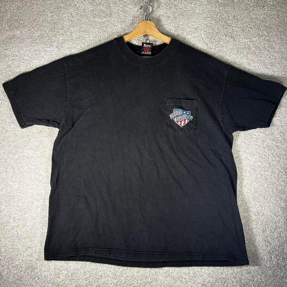 Vintage 1999 Harley Davidson California faded black pocket t-shirt Size XL